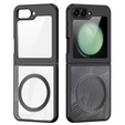 Carcasă DuxDucis pentru Samsung Galaxy Z Flip7 FE / Z Flip6, Aimo Case, pentru MagSafe, transparent / negru