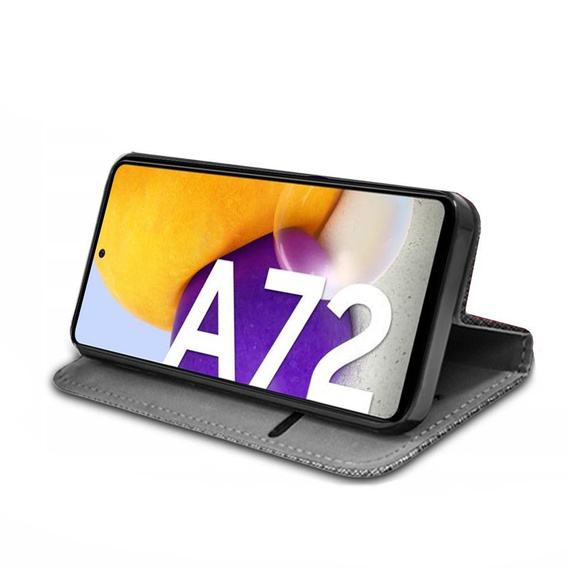 Cu clapetă pentru Samsung Galaxy A72 5G / A72 LTE, Wallet Smart Magnet, albastru