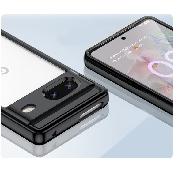Carcasă pentru Google Pixel 7 5G, Fusion Hybrid, cu protecție pentru camera foto, transparent / negru