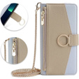 Carcasă flip pentru Samsung Galaxy S23 Ultra, Wallet Zipper Pocket, cu oglindă, albastru