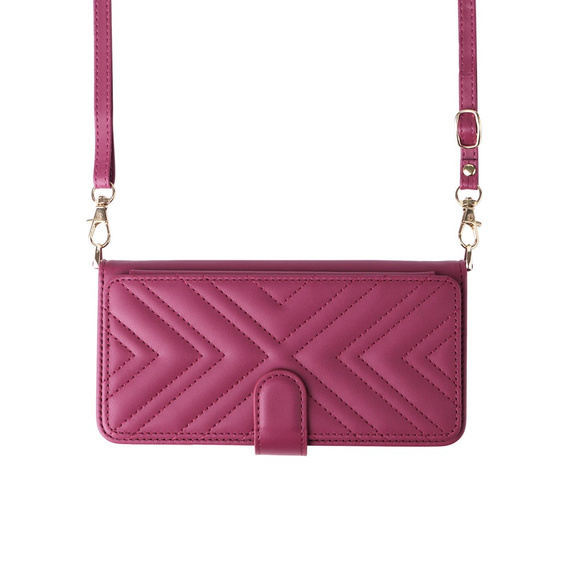 Carcasă cu clapetă pentru Oppo Reno 13F 5G, Crossbody Leather Wallet, maroon