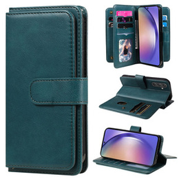 Husa cu clapetă pentru Samsung Galaxy A55 5G, 10 Card Slots Wallet, verde