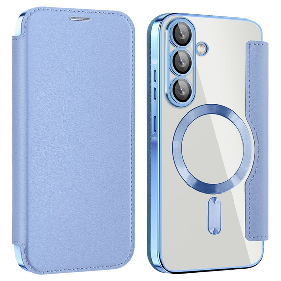 Cu clapetă pentru Samsung Galaxy A36, RFID Wallet MagSafe CamShield, albastru