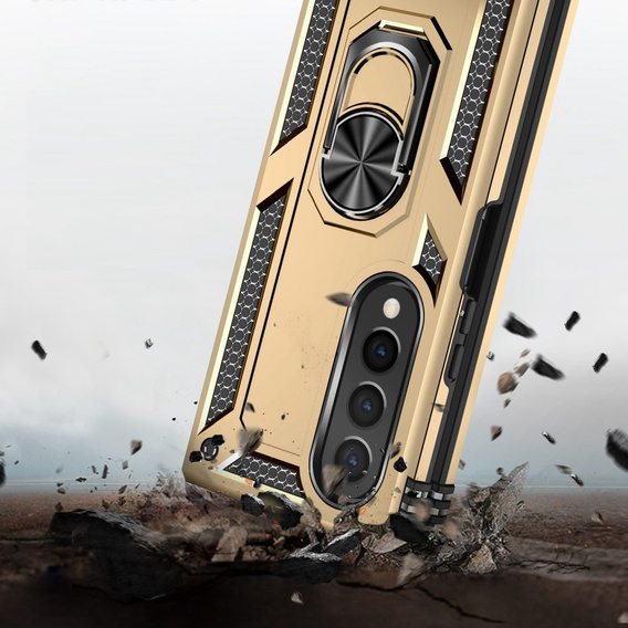 Husă blindată pentru Samsung Galaxy Z Fold 4 5G, Nox Case Ring, de aur