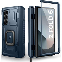 Husă blindată pentru Samsung Galaxy Z Fold 6 5G, Dexnor Full Body S-Pen Slot, albastru