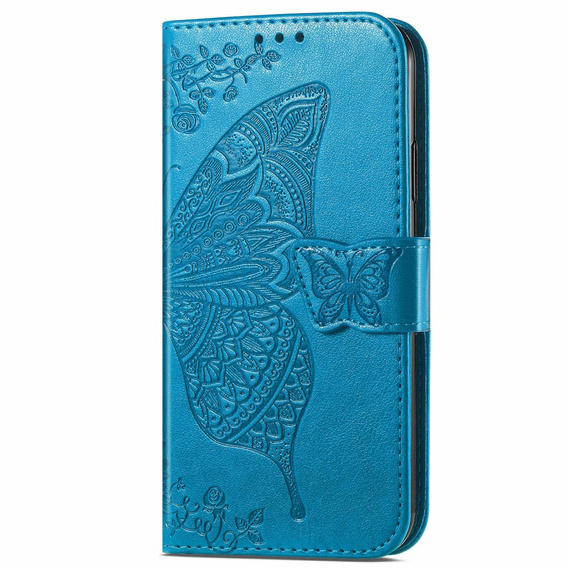 Cu clapetă pentru Motorola Moto G86 Power 5G, Butterfly, albastru