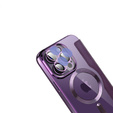 Cu clapetă pentru iPhone 13 Pro, RFID Wallet MagSafe CamShield, violet
