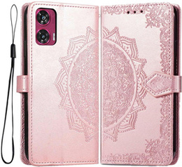 Cu clapetă pentru Motorola Edge 50 Fusion 5G, Mandala, roz