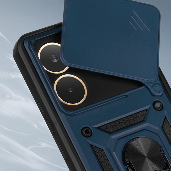 Husă blindată pentru Oppo A5 Pro 5G, CamShield Slide, albastru