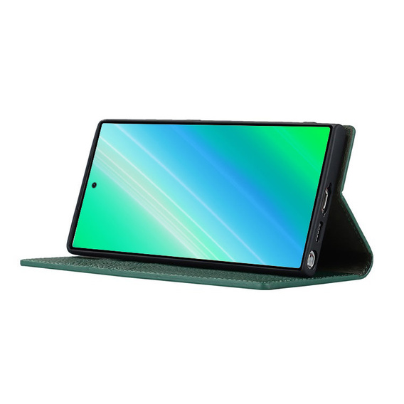 Husă din piele pentru Samsung Galaxy S23 Ultra, ERBORD Grain Leather, albastru