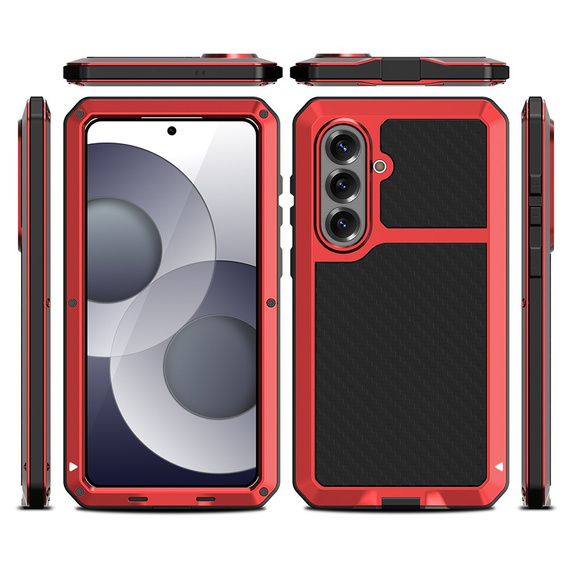 Husă blindată cu sticlă încorporată pentru Samsung Galaxy S26 Plus, roșu