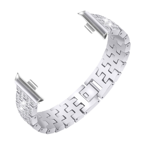 Brățară cu diamante pentru Xiaomi Smart Band 8 Pro, argintiu