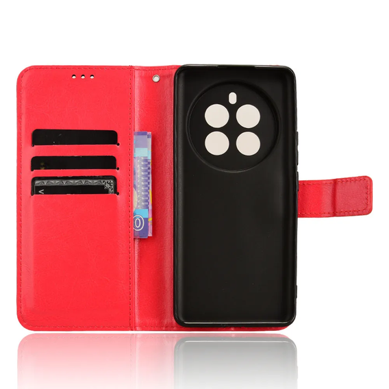 Cu clapetă pentru Realme 12 Pro 5G / 12 Pro+ 5G, Crazy Horse Wallet, roșu
