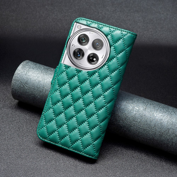 Cu clapetă pentru OnePlus 12 5G, Wallet, BINFEN COLOR, verde