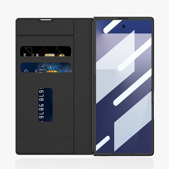 Carcasă portofel cu clapetă neagră pentru Samsung Galaxy Z Fold 7 5G