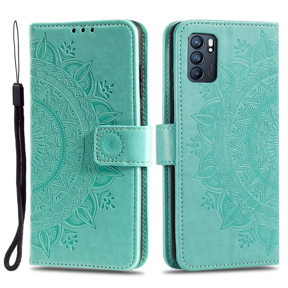 Cu clapetă pentru Oppo Reno6 5G, Mandala, verde