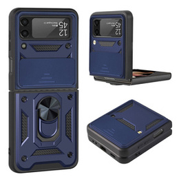 Husă blindată pentru Samsung Galaxy Z Flip3 5G, CamShield Slide, albastru