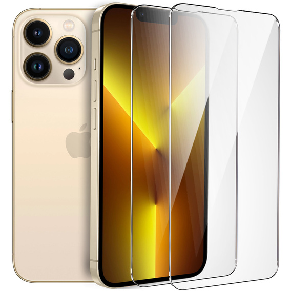 2x sticlă călită pentru iPhone 13/13 Pro, ERBORD 9H Hard Glass pe ecran
