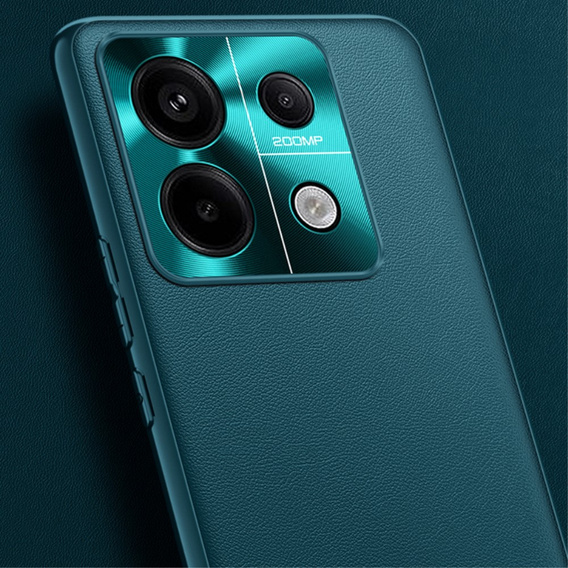 Husă din piele pentru Xiaomi Redmi Note 13 Pro+, leather hybrid, verde