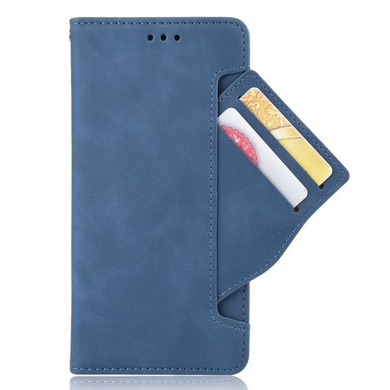 Cu clapetă pentru Samsung Galaxy A20s, Card Slot, albastru închis
