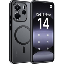 Husă pentru Xiaomi Redmi Note 14 4G, pentru MagSafe, ERBORD Matt Case, negru + sticlă pentru ecran
