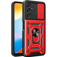 Husă blindată pentru Samsung Galaxy A14 4G/5G, CamShield Slide, roșu