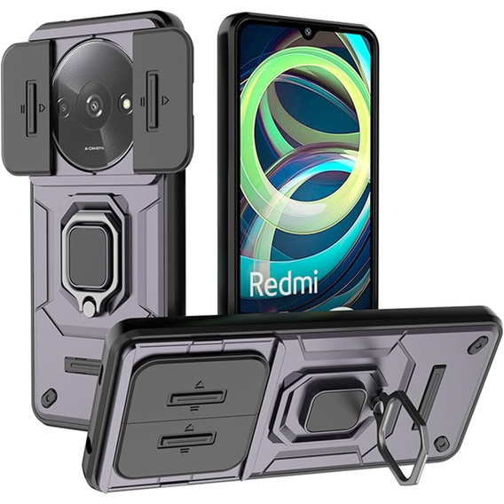 Husă pentru Xiaomi Redmi A3, KickStand Camera Lens, violet