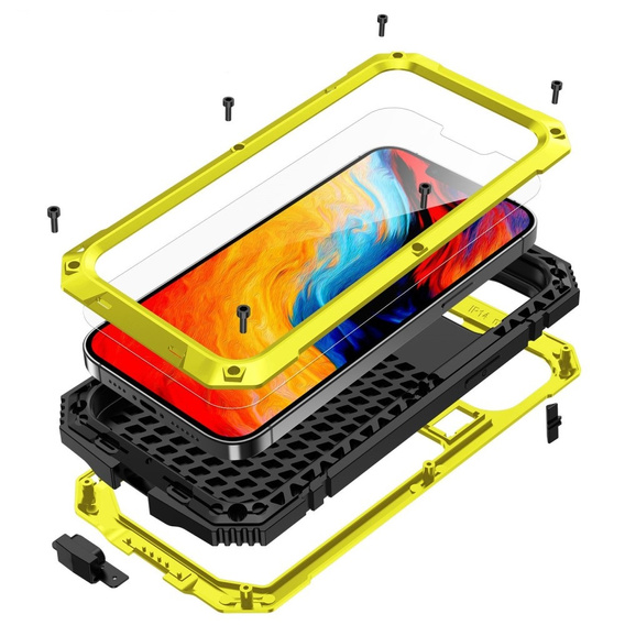 Husă blindată pentru iPhone 14, R-JUST, galben