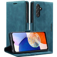 Husă pentru Samsung Galaxy A14 4G/5G, ERBORD Vintage, portofel cu clapetă, albastru