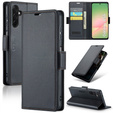 Husă pentru Samsung Galaxy A56, ERBORD Glossy Litchi, portofel cu clapetă, negru