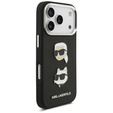 Karl Lagerfeld Grained Karl & Choupette Heads Pins & Logo Case pentru iPhone 17 Pro