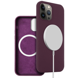 Huse pentru iPhone 13 Pro, Silicone MagSafe, maroon