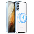 Carcasă de protecție pentru camera foto pentru Samsung Galaxy S21 FE 5G, CamShield MagSafe, transparent / albastru