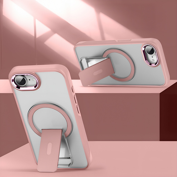 Husă pentru Iphone 16E, Kickstand Matt Case, pentru MagSafe, roz