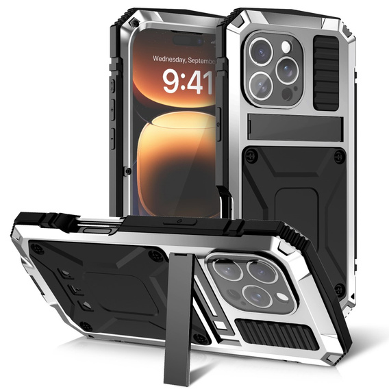 Husă blindată pentru iPhone 16 Pro, R-JUST, de argint
