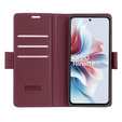 Husă pentru Oppo Reno 11F, ERBORD Glossy Litchi, portofel cu clapetă, roșu