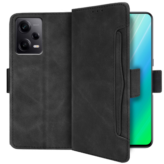 Cu clapetă pentru Xiaomi Redmi Note 12 Pro+ 5G, Card Slot, negru