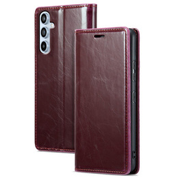 Cu clapetă pentru Samsung Galaxy A54, ERBORD Waxy Wallet, roșu