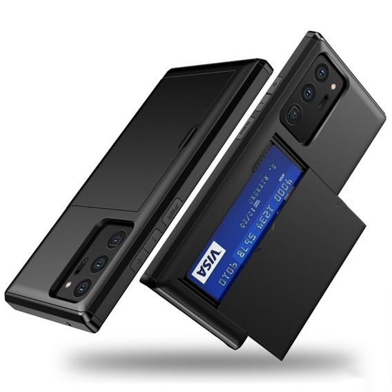 Huse pentru Samsung Galaxy Note 20 Ultra, Sliding Card Holder, negru
