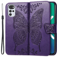 Cu clapetă pentru Motorola Moto G22, Butterfly, violet