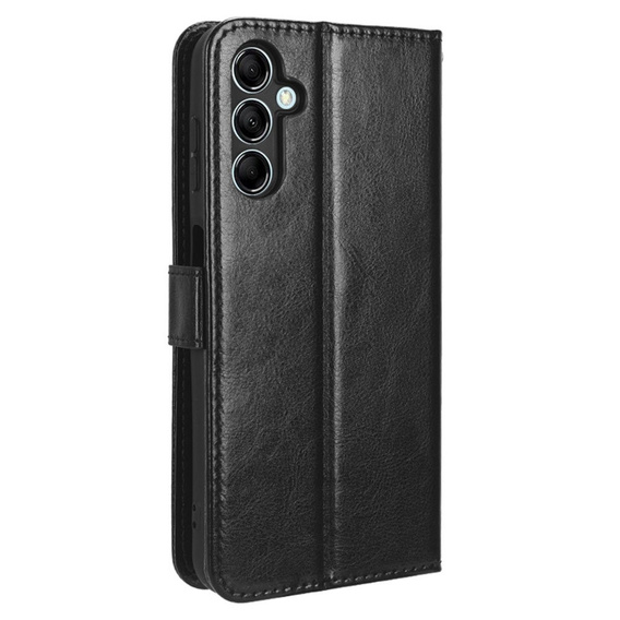 Cu clapetă pentru Samsung Galaxy M34, Crazy Horse Wallet, negru