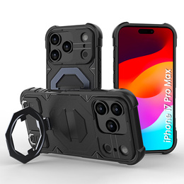 Husă pentru iPhone 17 Pro Max, pentru MagSafe, blindată cu suport, negru