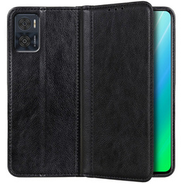Husa cu clapetă pentru Motorola Moto E22 / E22i 4G, Split Leather, negru