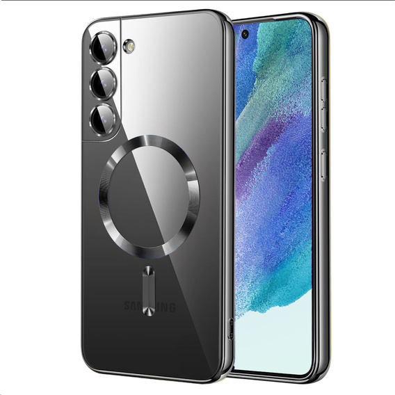 Husă pentru Samsung Galaxy S21 FE, Electro MagSafe, negru + Sticlă pentru ecran