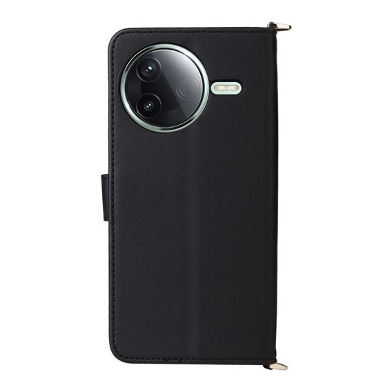 Carcasă cu clapetă pentru Xiaomi Poco F7 Ultra, Crossbody Leather Wallet, negru