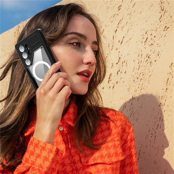 Husă impermeabilă pentru Samsung Galaxy S24 Ultra, Redpepper, pentru MagSafe, negru