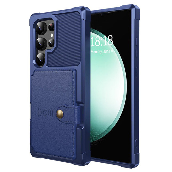 Husa pentru Samsung Galaxy S25 Ultra, Card Holder Kickstand, negru