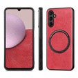 Huse pentru Samsung Galaxy A14 5G, Leather Hybrid MagSafe, roșu