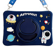 Husă din silicon pentru copii pentru Samsung Galaxy Tab A7 Lite T220 / T225, blindată cu curea, Astronaut, albastru închis