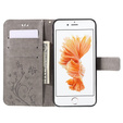Cu clapetă pentru iPhone 6/6S 4.7, Butterfly, gri
